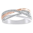 thumbnail image 1 of AFFY 1/4 Carat Round White Natural Diamond Criss Cross ring In 10k Solid White Gold (0.25 Cttw) Ring Size-5, 1 of 1