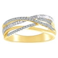 thumbnail image 1 of AFFY 1/4 Carat Round White Natural Diamond Criss Cross ring In 10k Solid Yellow Gold (0.25 Cttw) Ring Size-8, 1 of 1