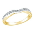 thumbnail image 1 of AFFY 1/4 Carat Round White Natural Diamond Curved Wedding Band Ring In 10K Solid Yellow Gold (0.25 Cttw) Ring Size-9.5, 1 of 1