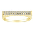 thumbnail image 1 of AFFY 1/4 Carat Round White Natural Diamond Rectangular Frame Wedding Band Ring In 14k Solid Yellow Gold (0.25 Cttw) Ring Size-6, 1 of 1