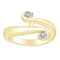 thumbnail image 1 of AFFY 1/4 Carat Round White Natural Two Stone Bypass Anniversary Wedding Band Ring In 14k Solid Yellow Gold (0.25Cttw) Ring Size-5, 1 of 1