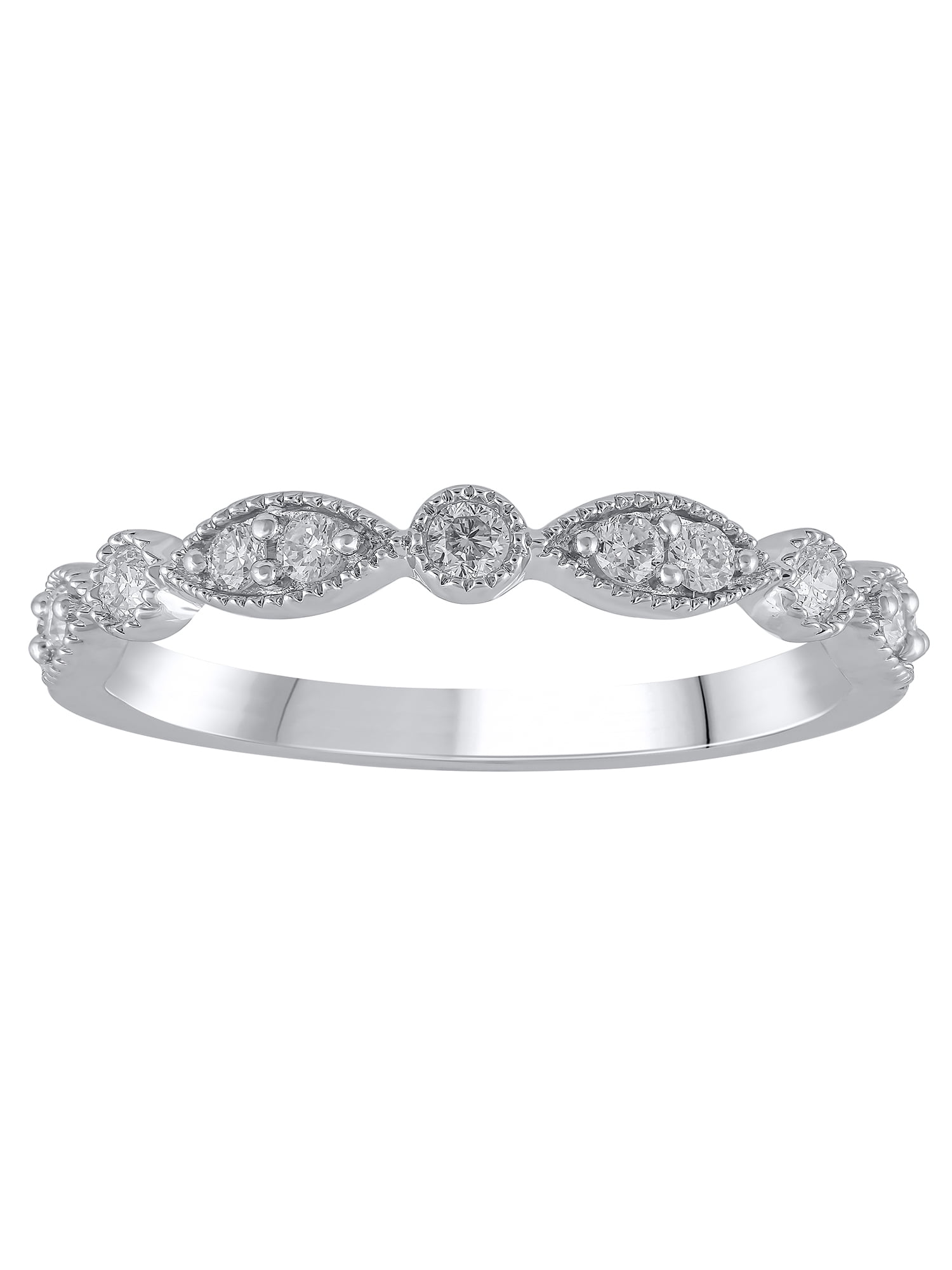 BRILLIANCE FINE JEWELRY 1/4 Carat (SI2, H-I) Lab Grown Diamond Women Wedding Band Sterling Silver