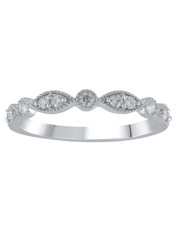 1/4 Carat (SI2, H-I) Lab Grown Diamond Women Wedding Band Sterling Silver