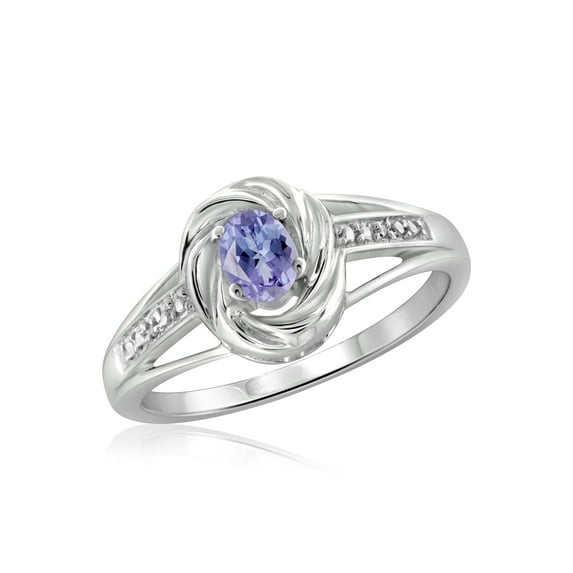 1/4 Carat T.G.W. Tanzanite And Accent White Diamond Sterling Silver Ring
