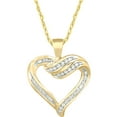 thumbnail image 1 of 1/4 Carat T.W. Baguette and Round Diamond 10kt Yellow Gold Channel-Set Heart Pendant, 1 of 2