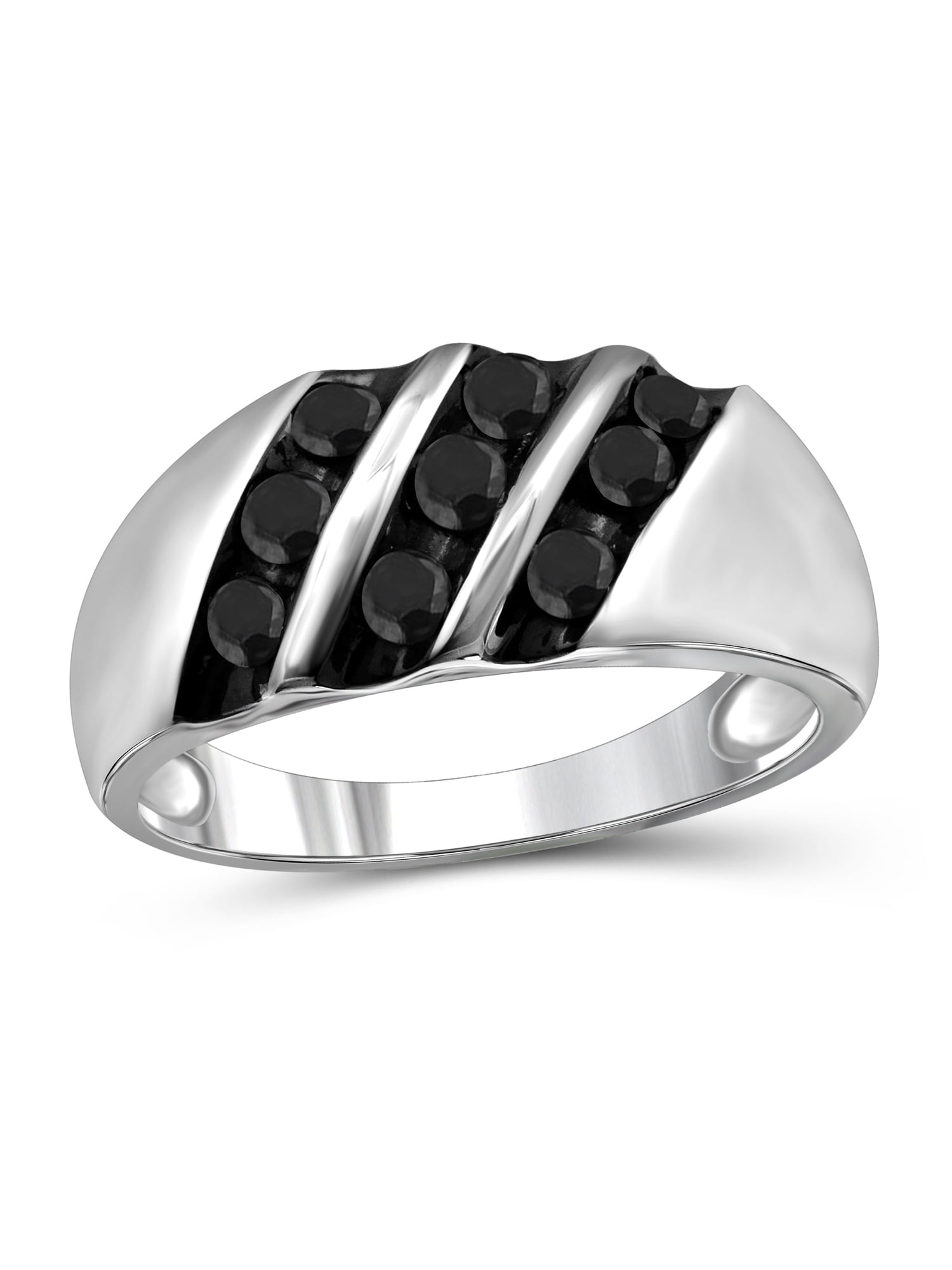 1/4 Carat T.W. Black Diamond Sterling Silver Men's Ring
