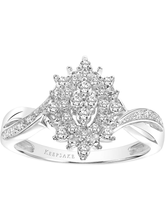 1/4 Carat T.W. Diamond 10k White Gold "Jazz" Women's Engagement Ring by Keepsake