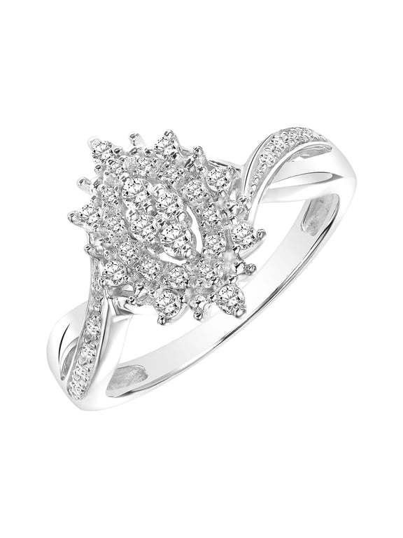 1/4 Carat T.W. Diamond 10k White Gold "Jazz" Women's Engagement Ring by Keepsake
