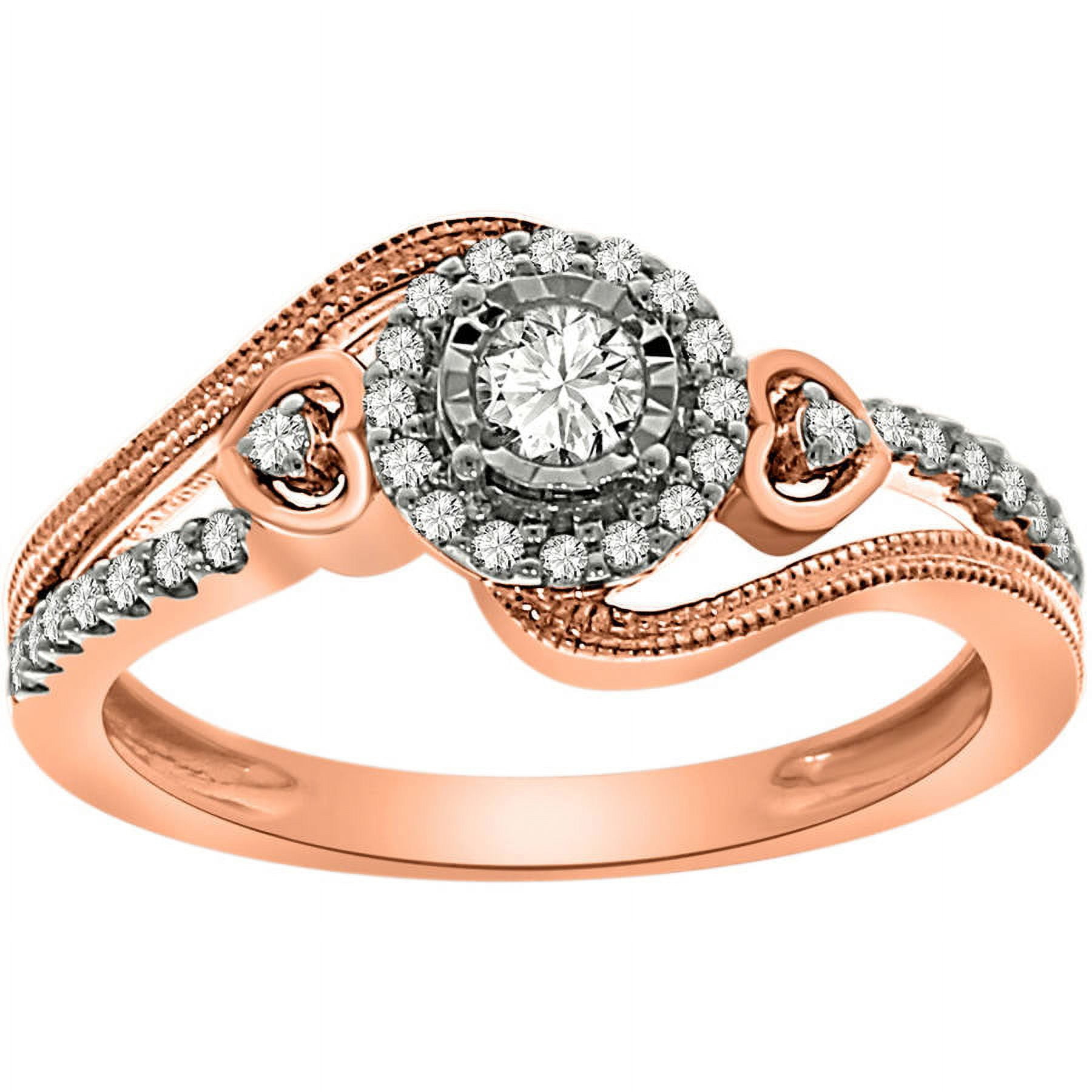 1/4 Carat T.W Diamond 10kt Rose Gold Promise Ring