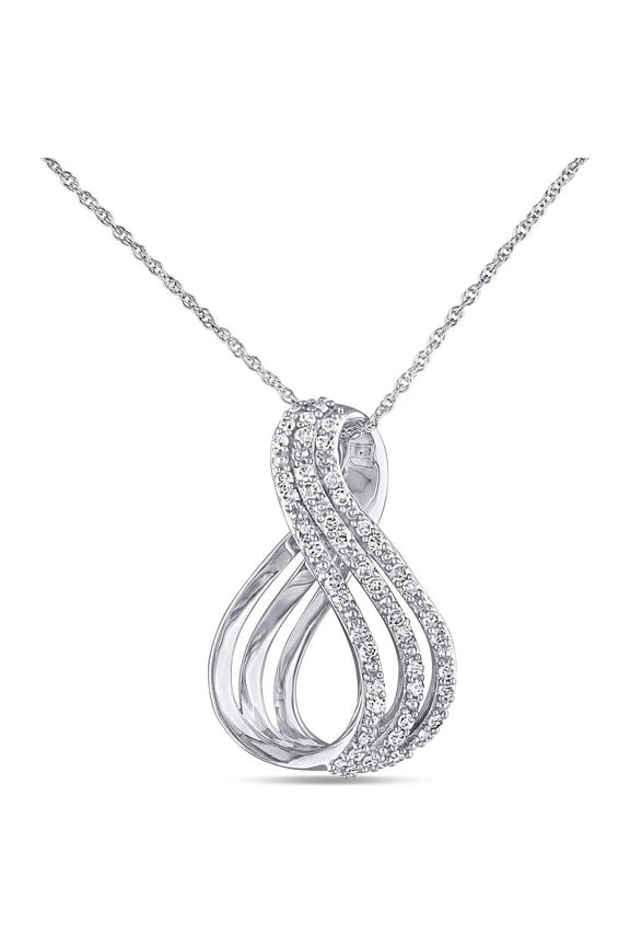 Women's .25CT TW Diamond 10k White Gold Pendant