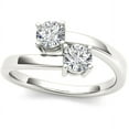 thumbnail image 1 of 1/4 Carat T.W. Diamond 10kt White Gold Two-Stone Bypass Band, 1 of 1