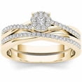 thumbnail image 1 of 1/4 Carat T.W. Diamond 10kt Yellow Gold Criss Cross Shank Engagement Ring Set, 1 of 5