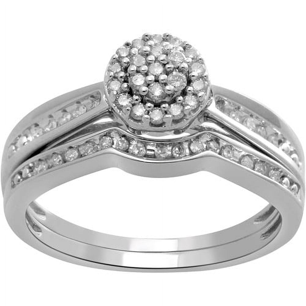 1/4 Carat T.W. Diamond 18kt Yellow Gold over Sterling Silver Bridal Set
