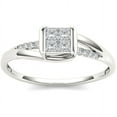 thumbnail image 1 of 1/4 Carat T.W. Diamond Bypass Princess-Cut Cluster 10kt White Gold Engagement Ring, 1 of 1