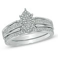 thumbnail image 1 of 1/4 Carat T.W. Diamond Cluster 10kt White Gold Engagement Ring, 1 of 1