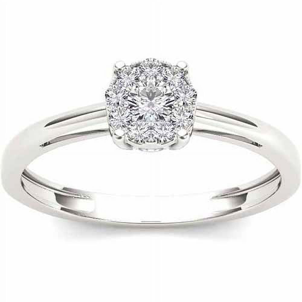 1/4 Carat T.W. Diamond Criss-Cross Shank Engagement Ring Set in 10k White Gold
