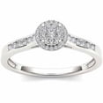 thumbnail image 1 of 1/4 Carat T.W. Diamond Single Halo Cluster 10kt White Gold Engagement Ring, 1 of 1