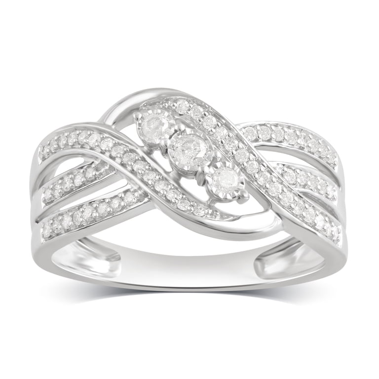 1/4 Carat T.W Diamond Sterling Silver Anniversary Ring. (I-J/I2-I3