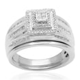 thumbnail image 1 of 1/4 Carat T.W. Diamond Sterling Silver Bridal Set, 1 of 1