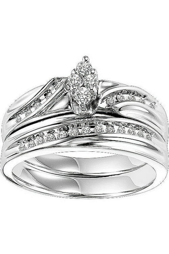 1/4 Carat T.W. Diamond Sterling Silver Bridal Set