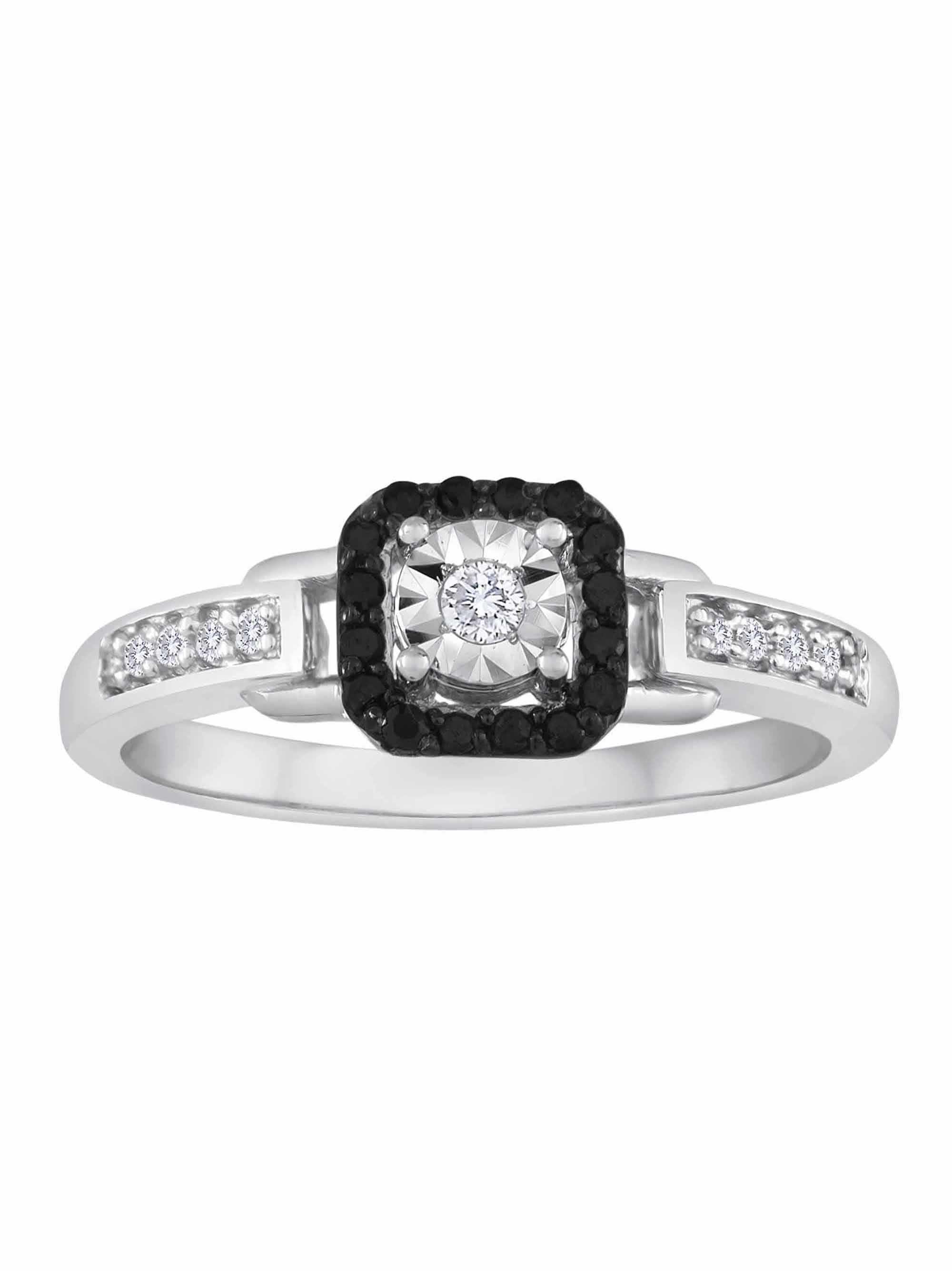 1/4 Carat T.W. Genuine Diamond Sterling Silver Fashion Ring