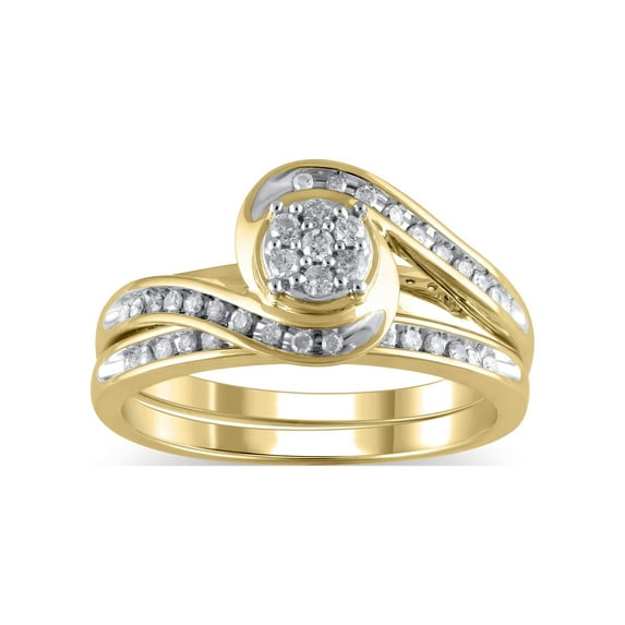 1/4 Carat Forever Bride Diamond Composite Bridal Set Ring for Women in 10K Yellow Gold