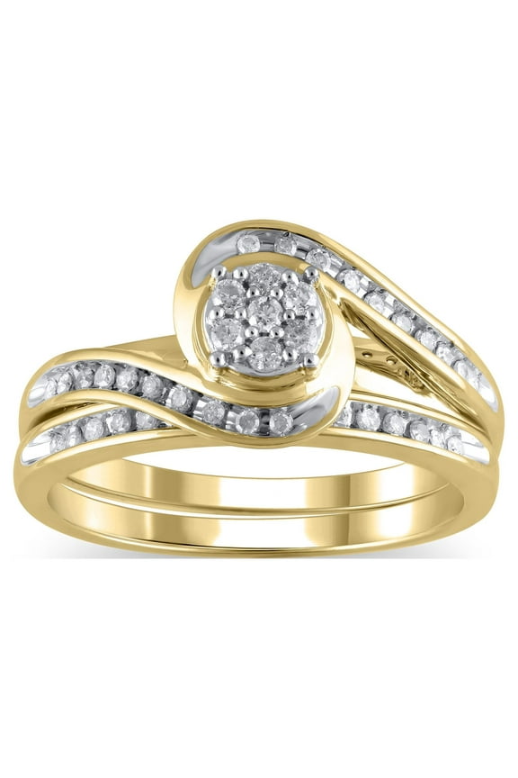 1/4 Carat Forever Bride Diamond Composite Bridal Set Ring for Women in 10K Yellow Gold
