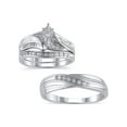 thumbnail image 1 of 1/4 Carat T.W. (I3 clarity, I-J color) His and Hers Forever Bride Diamond Trio ensemble set of Bridal Ring and Men's Wedding Band in 10K White Gold, Size 7 and 11, 1 of 5