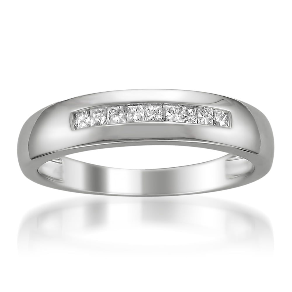 1/4 Carat T.W. Princess cut Diamond Platinum Men's Wedding Band