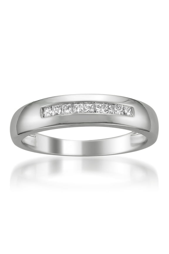 1/4 Carat T.W. Princess cut Diamond Platinum Men's Wedding Band