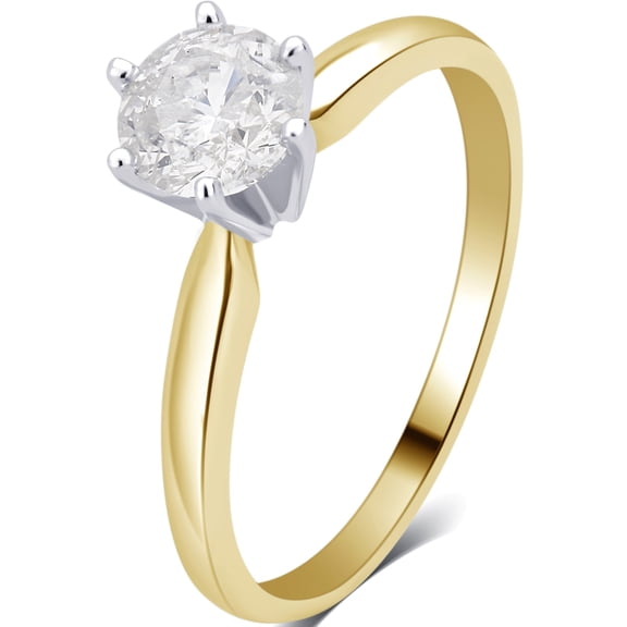 1/4 Carat T.W. Round Diamond 14K Yellow Gold Solitaire Engagement Ring
