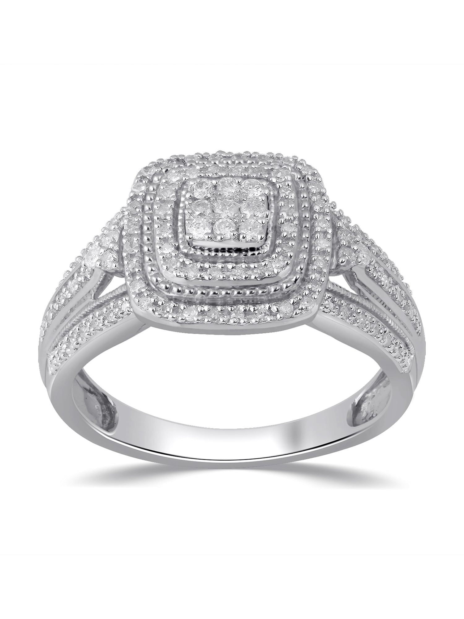 1/4 Carat T.W. White Diamond Engagement Ring in Sterling Silver