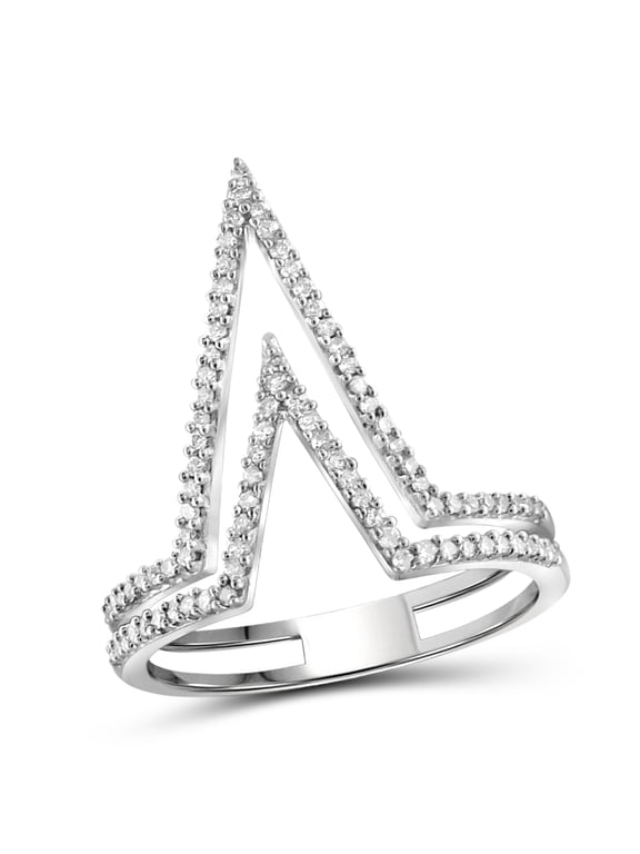 1/4 Carat T.W. White Diamond Sterling Silver Triangle Shape Ring