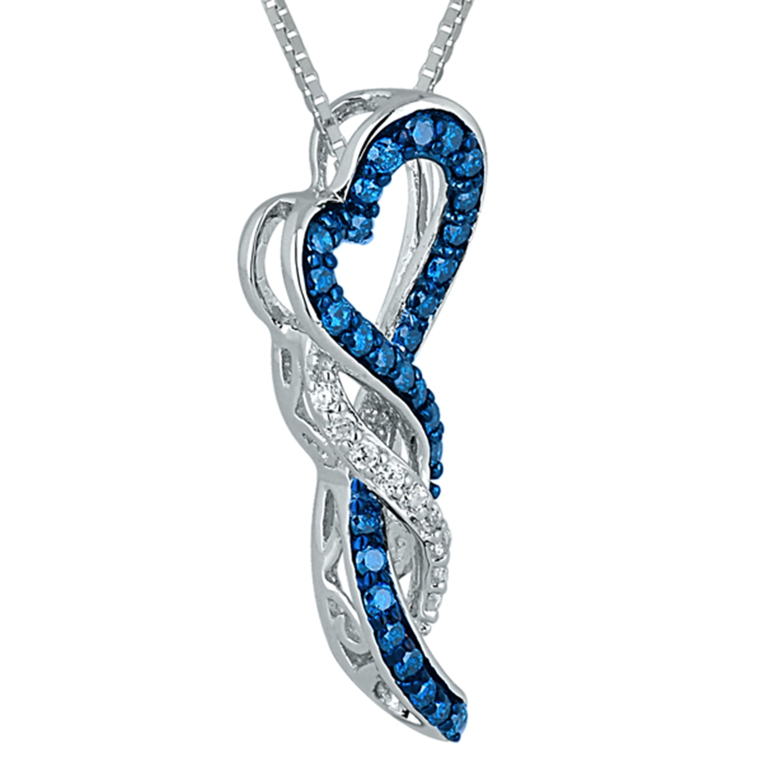 1/4 Carat T.w. Blue And White Diamond St