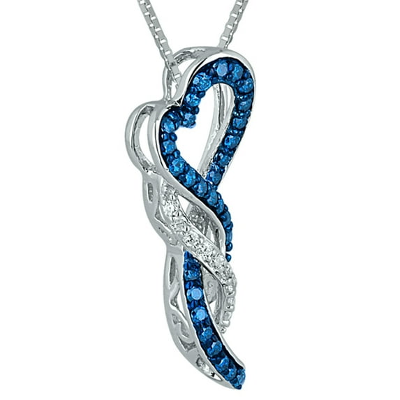1/4 Carat T.w. Blue And White Diamond St
