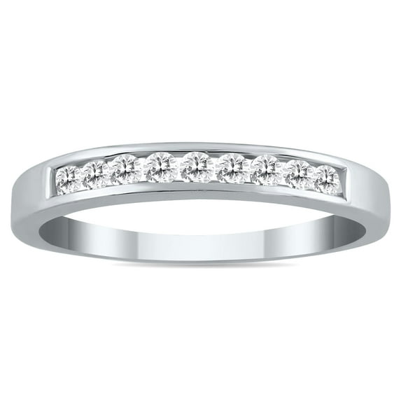 1/4 Carat TW Channel Set Diamond Band in 10K White Gold (K-L Color, I2-I3 Clarity)