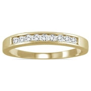 SZUL 1/4 Carat TW Channel Set Diamond Band in 10K Yellow Gold (K-L Color, I2-I3 Clarity)