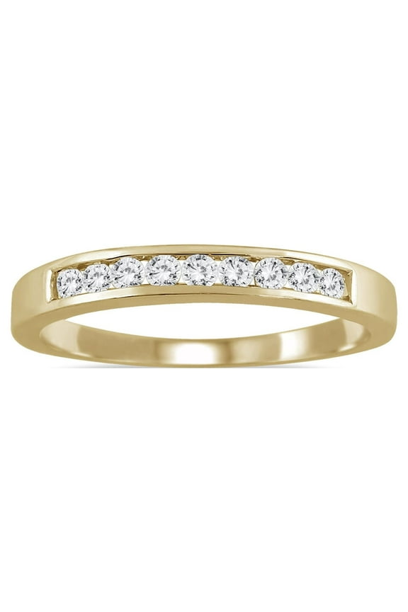 1/4 Carat TW Channel Set Diamond Band in 10K Yellow Gold (K-L Color, I2-I3 Clarity)