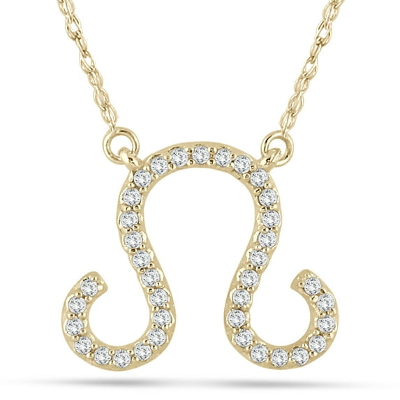 1/4 Carat TW Diamond Leo Zodiac Pendant 10K Yellow Gold