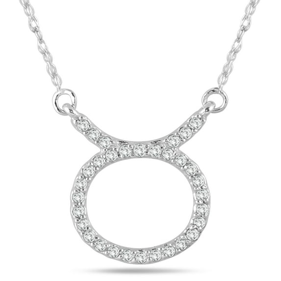 1/4 Carat TW Diamond Taurus Zodiac Pendant 10K White Gold