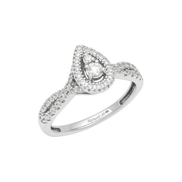 1/4 Carat TW Lab-Grown Diamond Halo Women's "Luminary" Engagement Ring in Sterling Silver