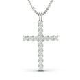 thumbnail image 1 of 1/4 Carat TW Natural Diamond Cross Pendant Necklace in 10k White Gold (G-H Color, I1 Clarity), 1 of 4