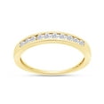 thumbnail image 1 of 1/4 Carat White Round Natural Diamond Channel Set Stackable Wedding Band Ring In 14K Yellow Gold Over Sterling Silver (Clarity : I2-I3, Color : I-J, 0.25 Cttw) Ring Size-6.5, 1 of 3