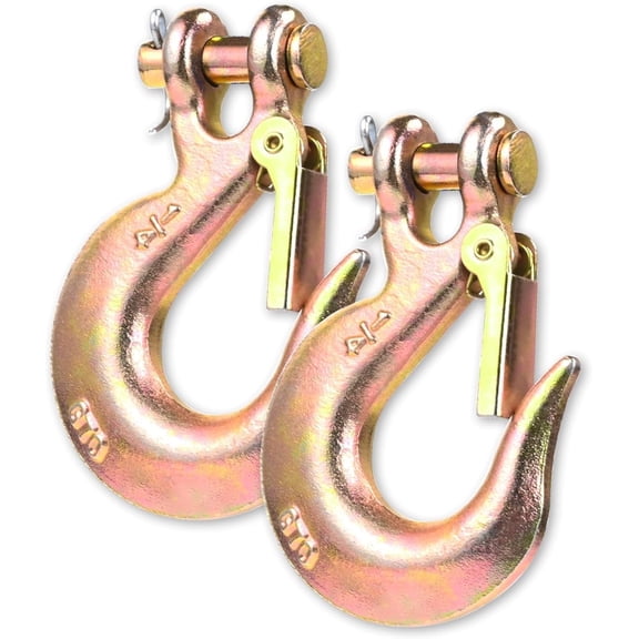 1/4'' Clevis Slip Hook with Safety Latch, 12,600 Lbs Capacity G70 Hook for Towing and Chain, Heavy Duty Forged Steel Tow Winch Hook for Trailer Truck Transport(2 Pack)
