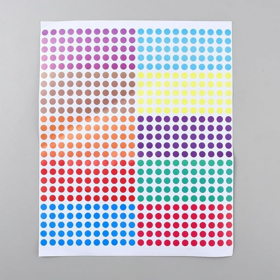 1/4" Colored Flat Round Stickers Dot Stickers 10 Colors Circle Stickers for Office Classroom Plastic