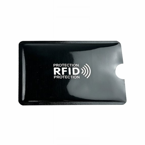 1 of 4 Colorful RFID Blocking Sleeves, Credit Card Protectors, Identity Theft Prevention Card Holder for Travel, Anti Skimming RFID Shield for Wallet Purse (Black, 3.6*2.4in)