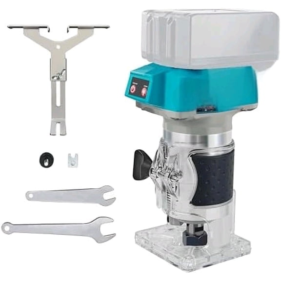 1/4" Cordless Compact Wood Router for Makita 18V Battery (NO BATTERY), 5 Variable Speeds Fixed Base Palm Plunge Router for Woodworking, DIY, Brushless Motor (Blue)$$Tools & Hardware Other