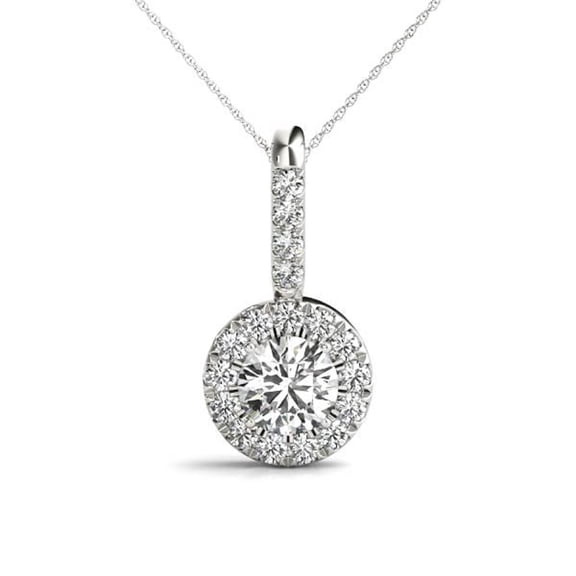 1/4 Ct Halo Diamond 10K Rose/ White & Yellow Gold FG/VVS1 Diamond Pendant With 18" Box Chain