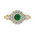 thumbnail image 1 of Halo Engagement Ring for Women - 1.4ct Simulated Emerald in 14K Yellow Gold Promise Ring, 1 of 6
