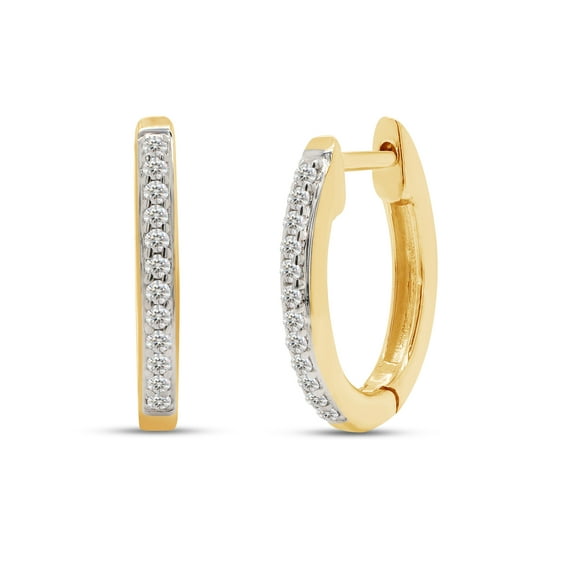 1/4 Ct Round Cut Lab Created Moissanite Diamond Eternity Hoop Earrings In 14k Yellow Gold Plated Sterling Silver(G-H Color,VVS1 Clarity,0.25 Cttw)